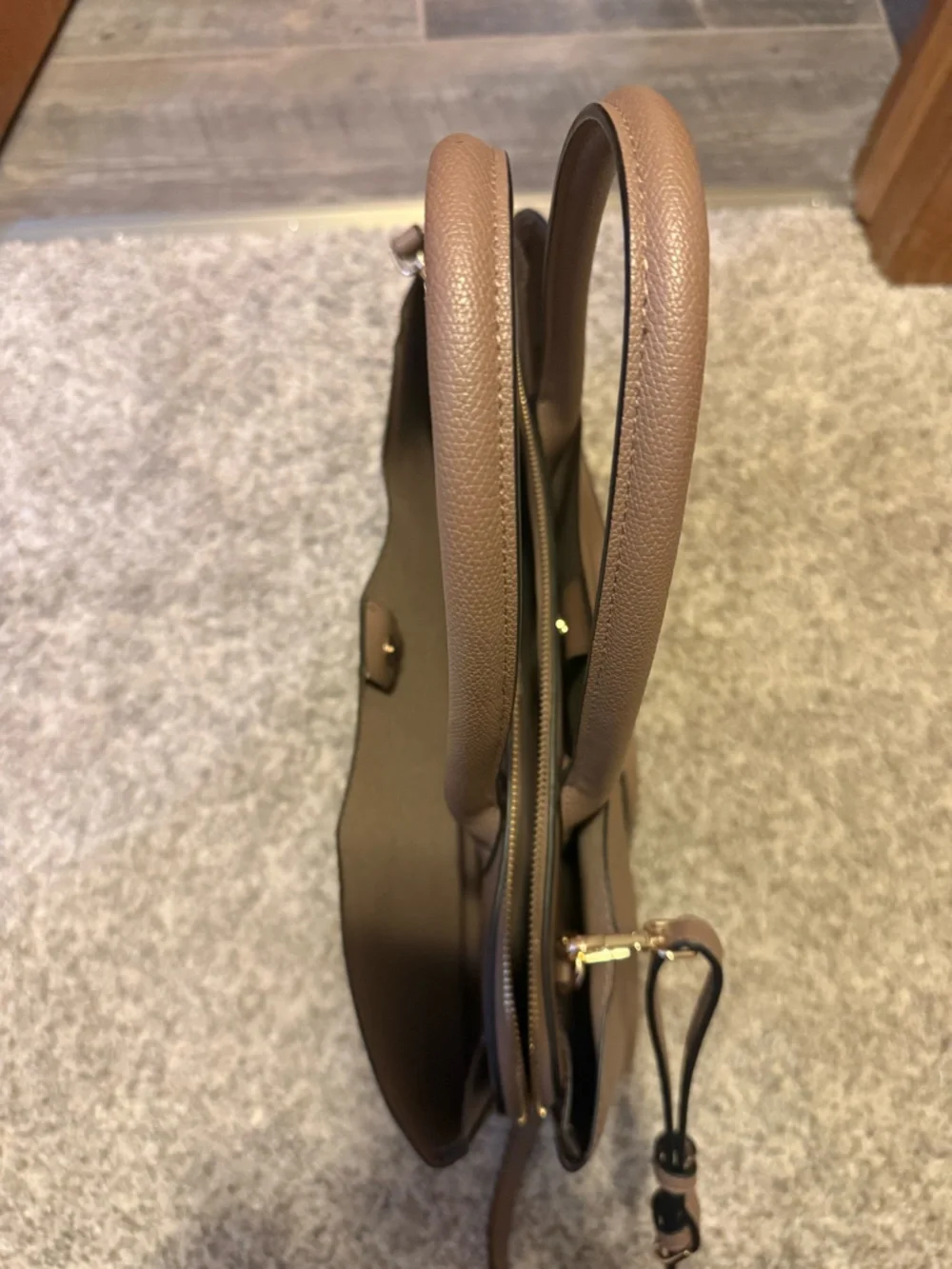 a new day Taupe Brown Structured Tote with Removable Strap